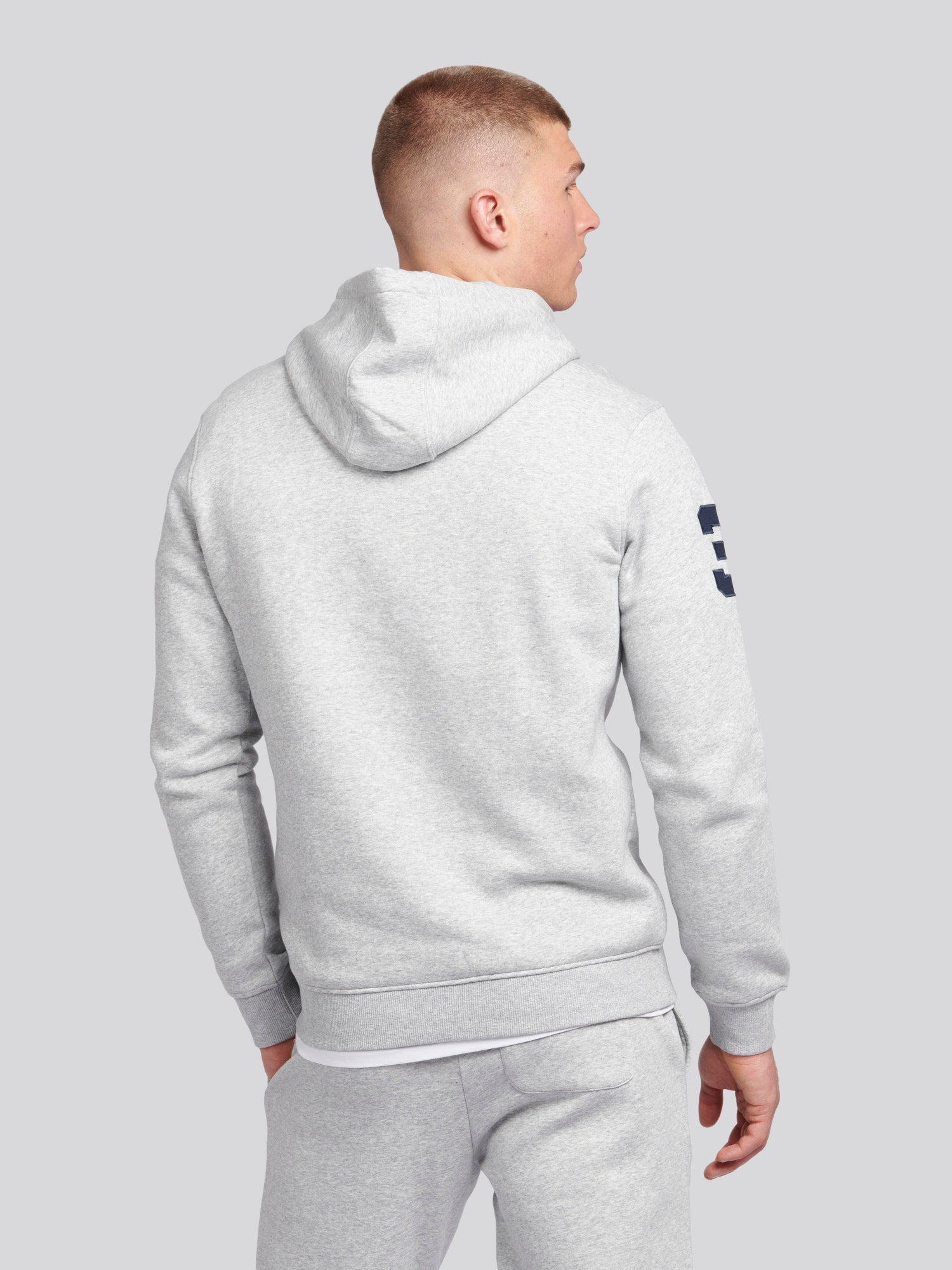 Mens Player 3 Hoodie in Mid Grey Marl