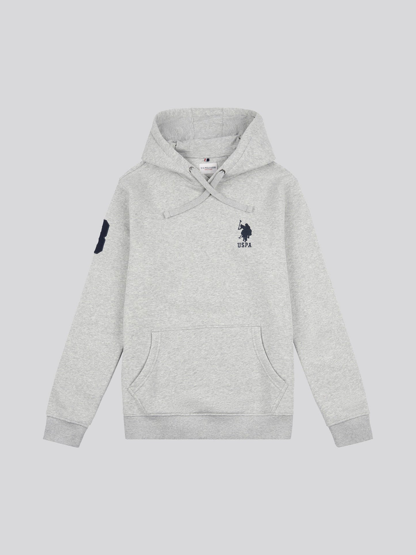 Mens Player 3 Hoodie in Mid Grey Marl