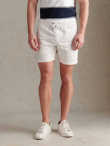 Mens Linen Blend Deck Shorts Bright White