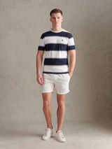 Mens Linen Blend Deck Shorts Bright White