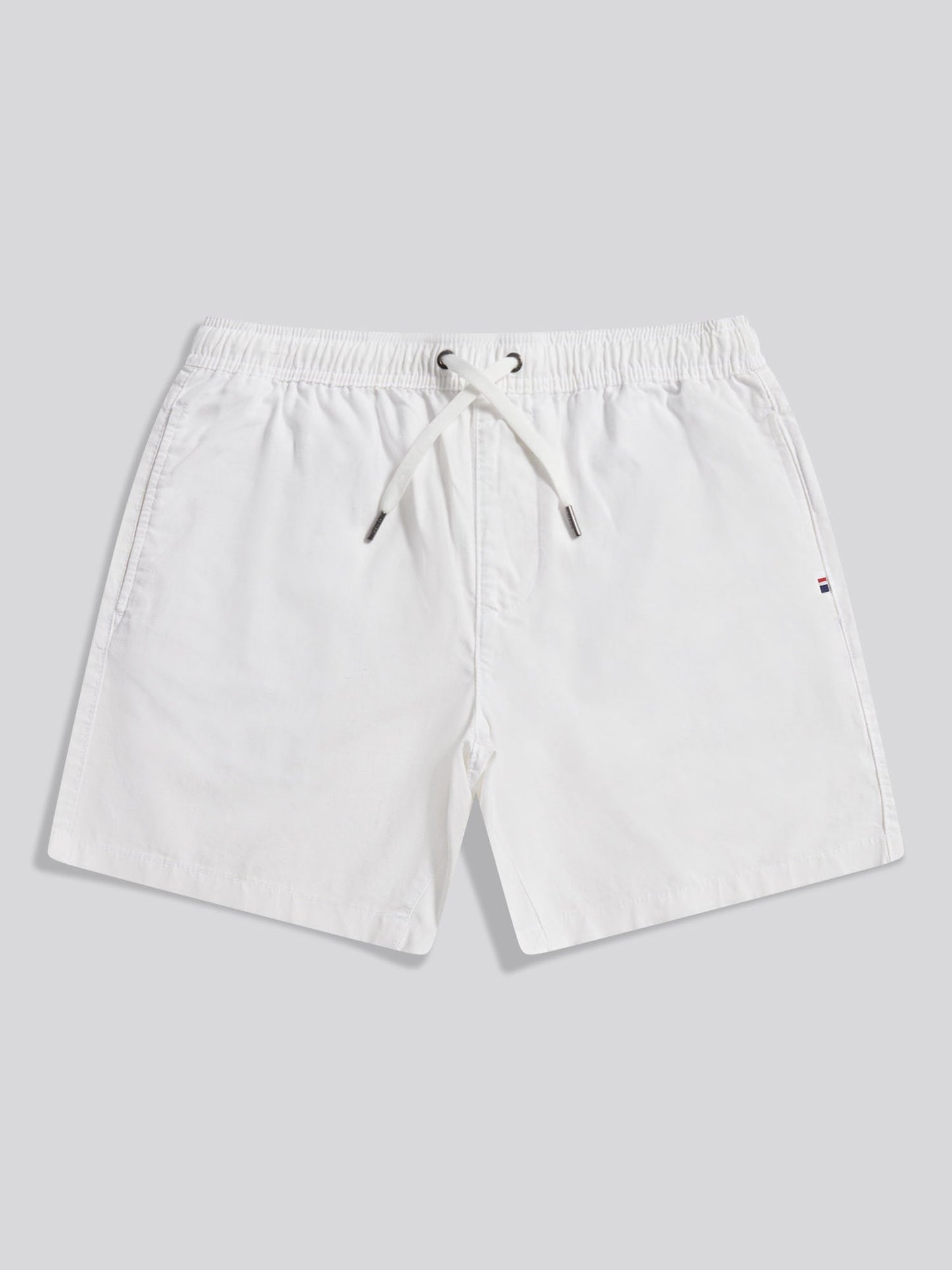 Mens Linen Blend Deck Shorts Bright White