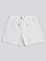 Mens Linen Blend Deck Shorts Bright White