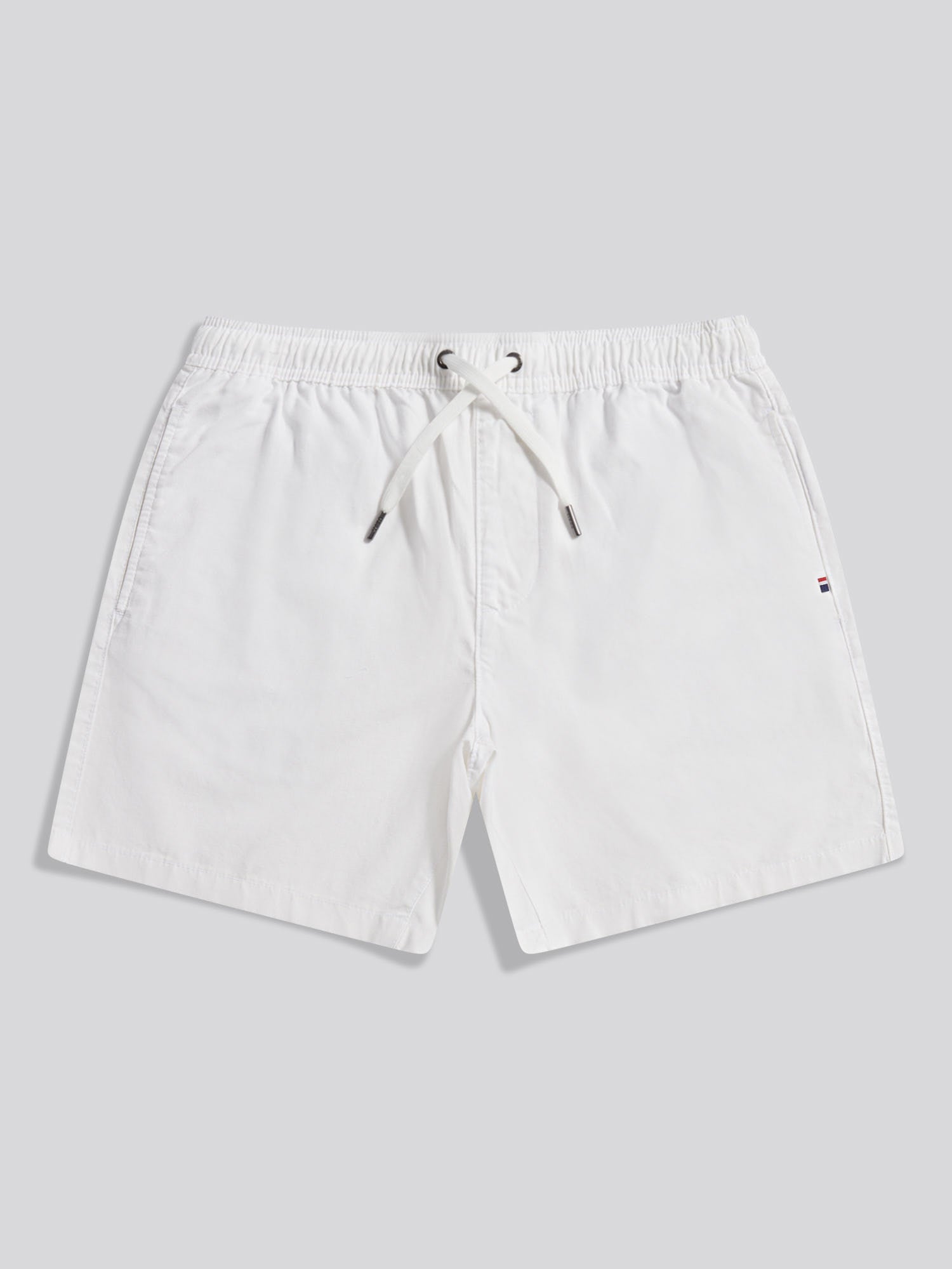 Mens Linen Blend Deck Shorts Bright White