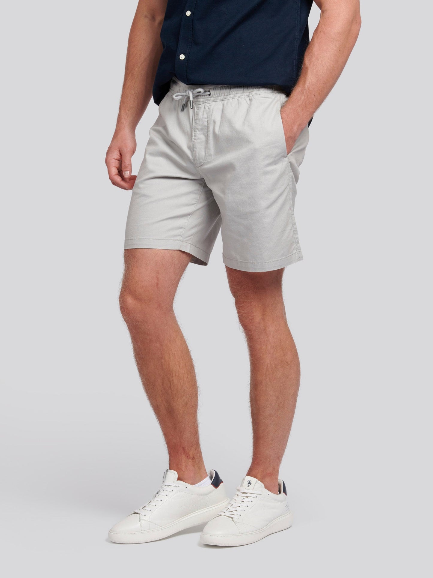 Mens Linen Blend Deck Shorts Harbor Mist