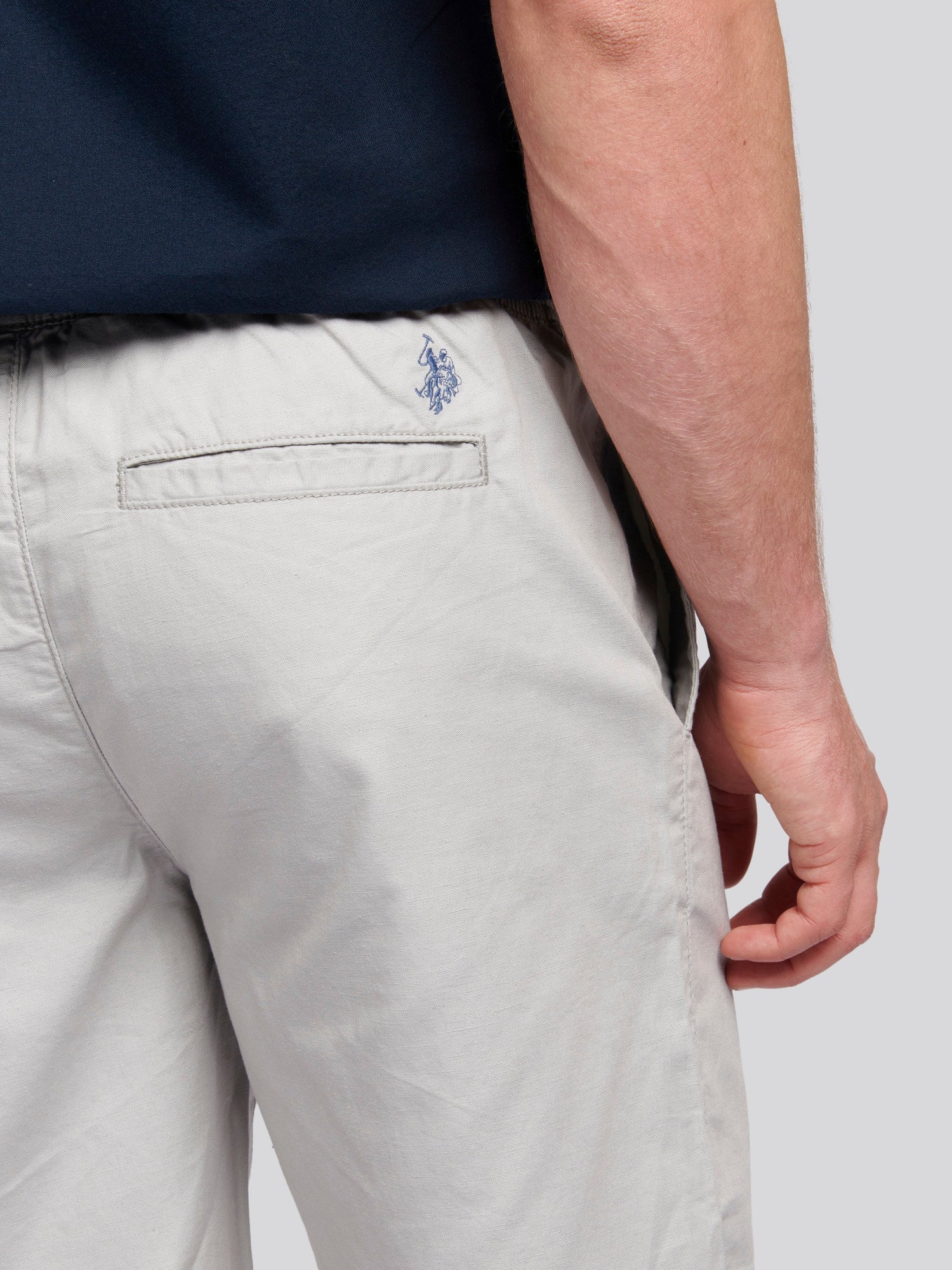 Mens Linen Blend Deck Shorts Harbor Mist