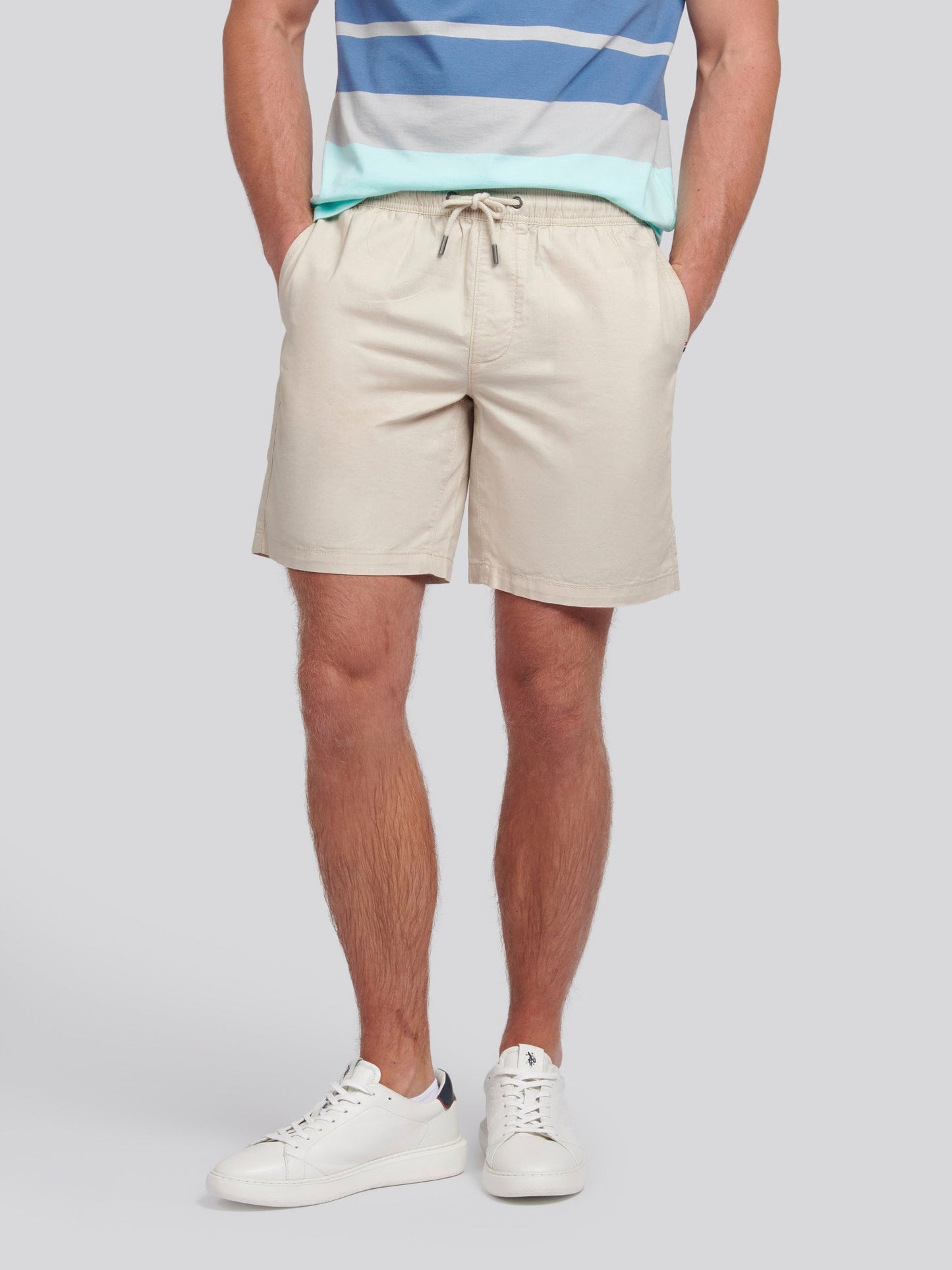 Mens Linen Blend Deck Shorts French Oak