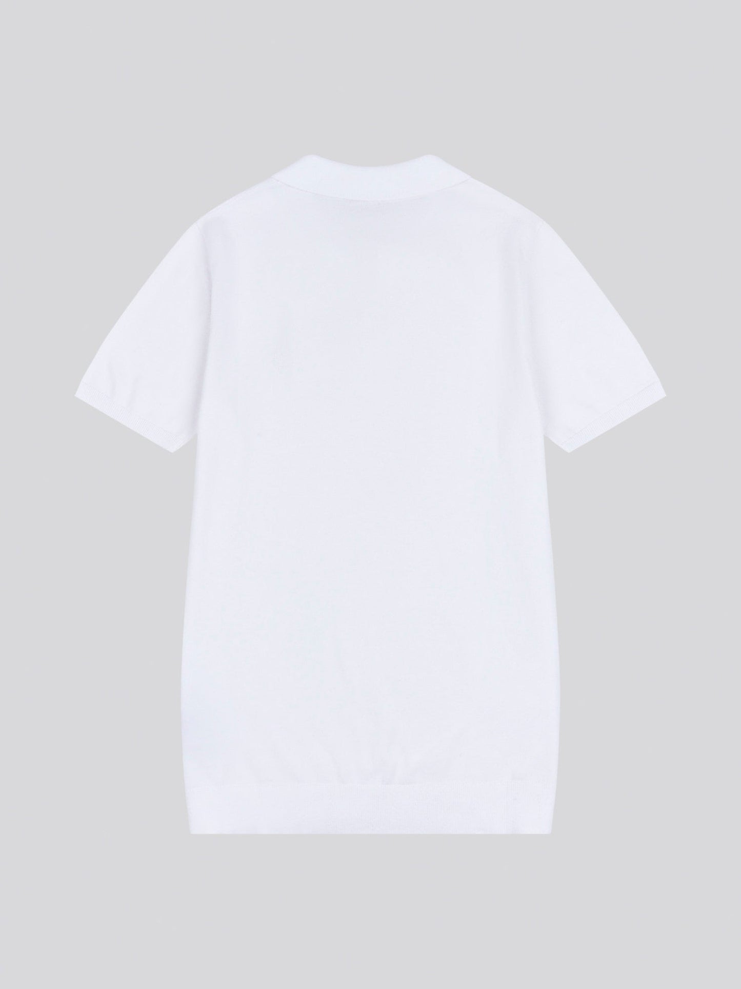 Mens Combed Cotton Revere Polo Shirt in Bright White / Multicolour DHM