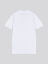 Mens Combed Cotton Revere Polo Shirt in Bright White / Multicolour DHM