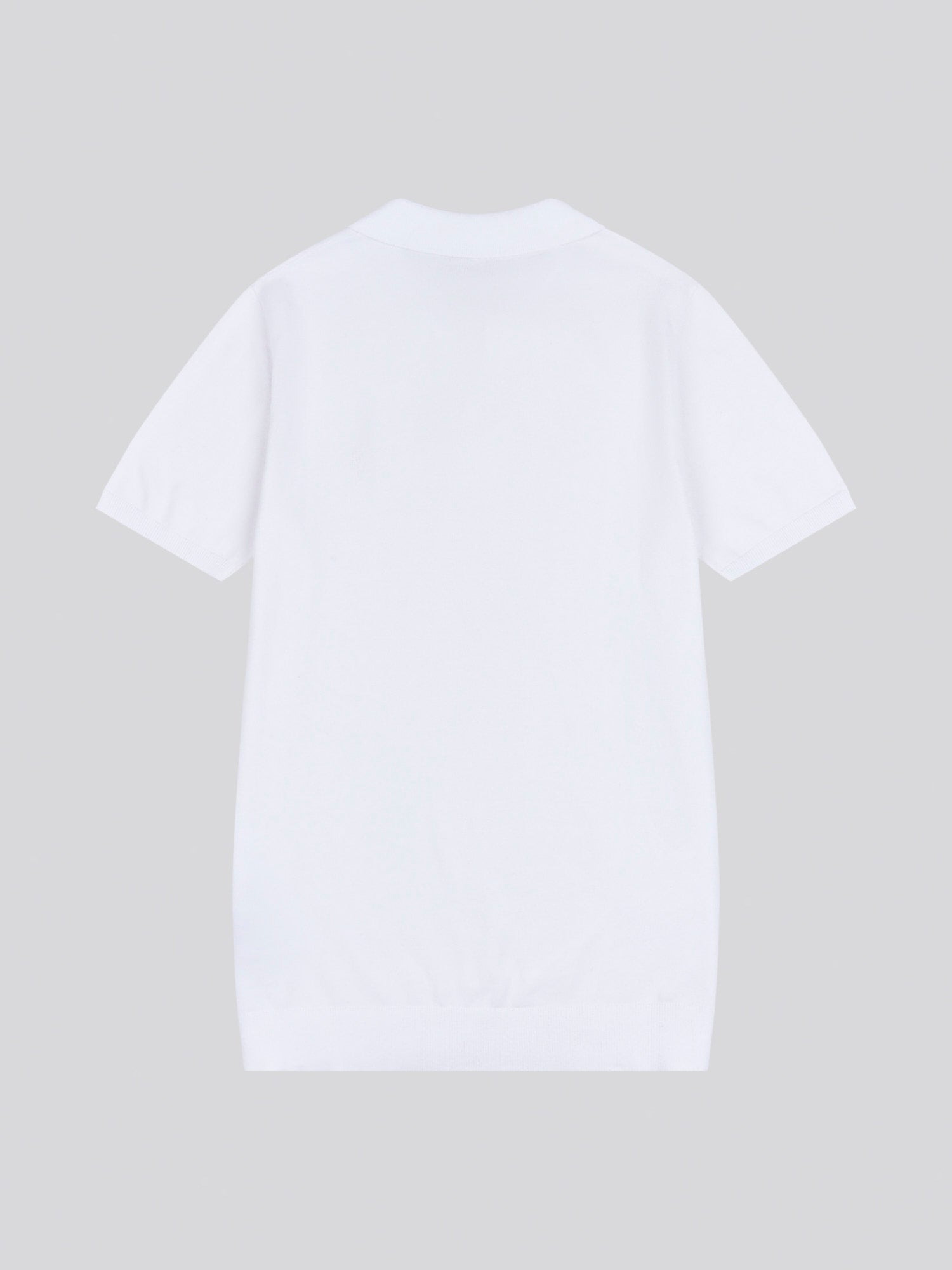 Mens Combed Cotton Revere Polo Shirt in Bright White / Multicolour DHM