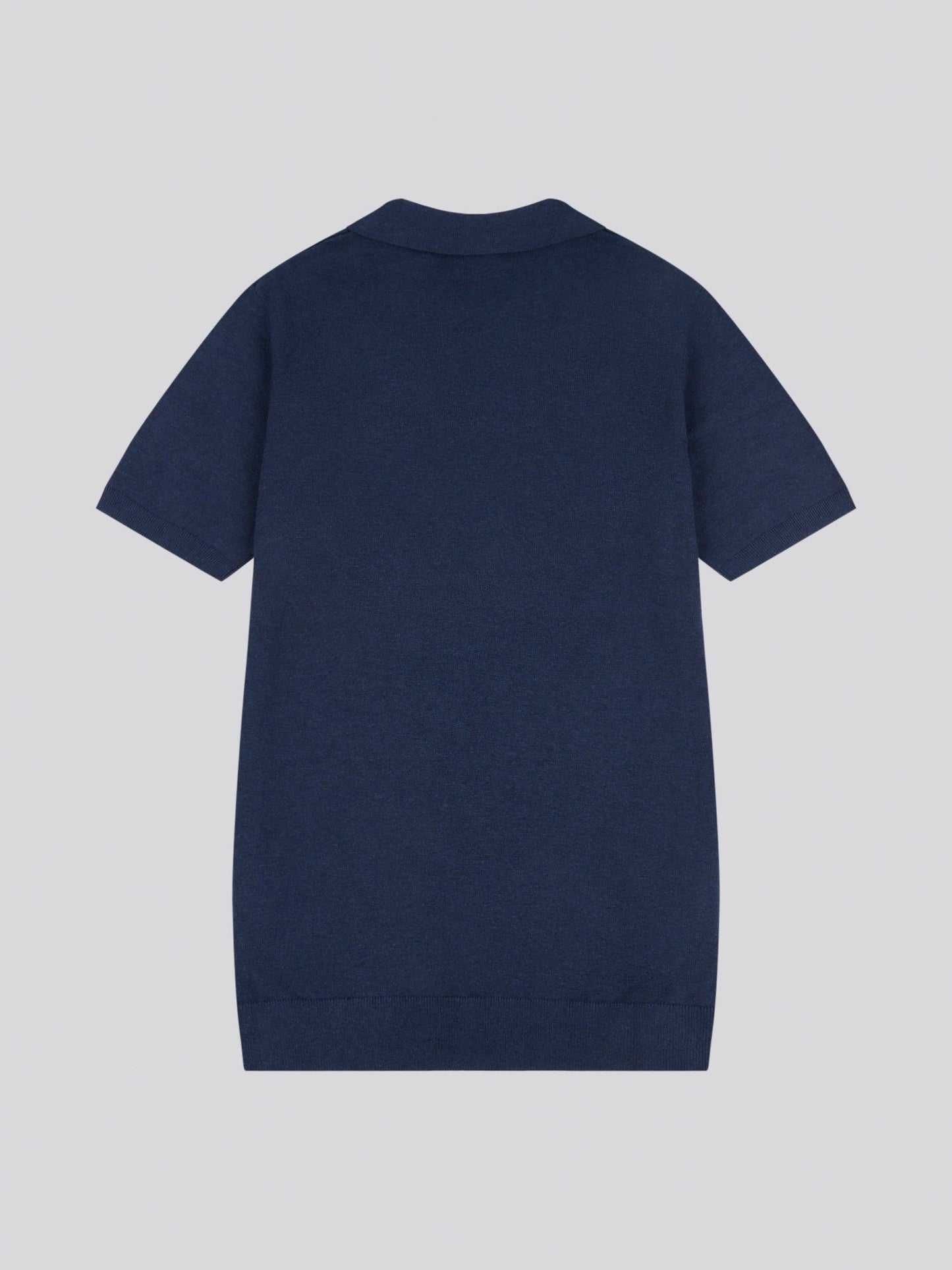 Mens Combed Cotton Revere Polo Shirt in Denim Blue Marl / Multicoloured DHM