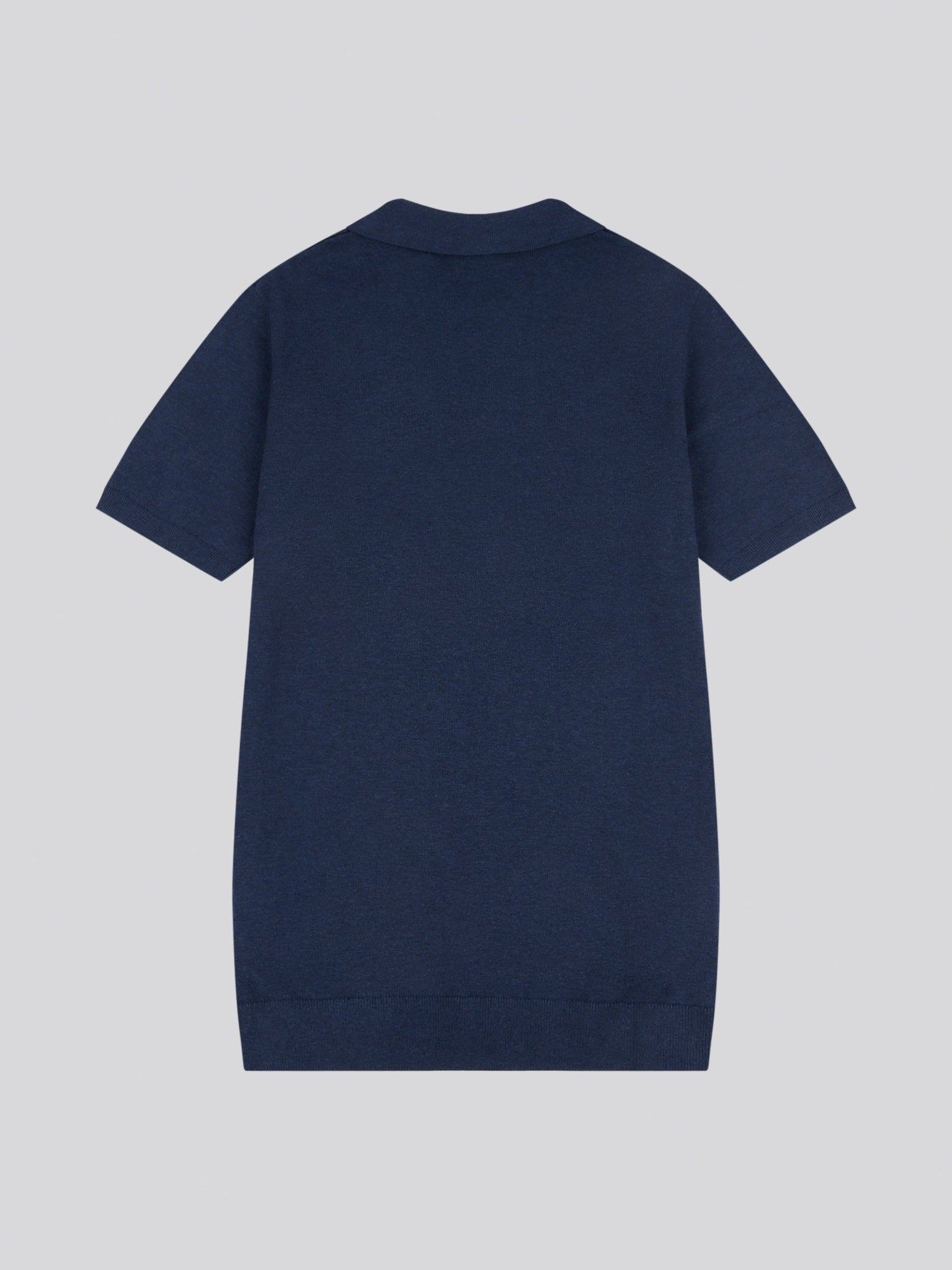 Mens Combed Cotton Revere Polo Shirt in Denim Blue Marl / Multicoloured DHM