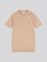 Mens Combed Cotton Revere Polo Shirt in Doeskin / Multi Coloured DHM