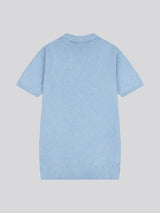 Mens Combed Cotton Revere Polo Shirt in Parisian Blue Marl / Multi Coloured DHM