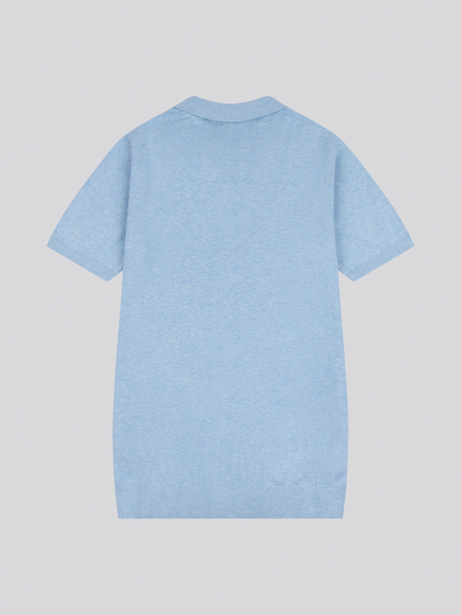 Mens Combed Cotton Revere Polo Shirt in Parisian Blue Marl / Multi Coloured DHM
