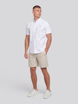 Mens  Short Sleeve Oxford Shirt Bright White