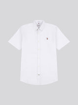Mens  Short Sleeve Oxford Shirt Bright White