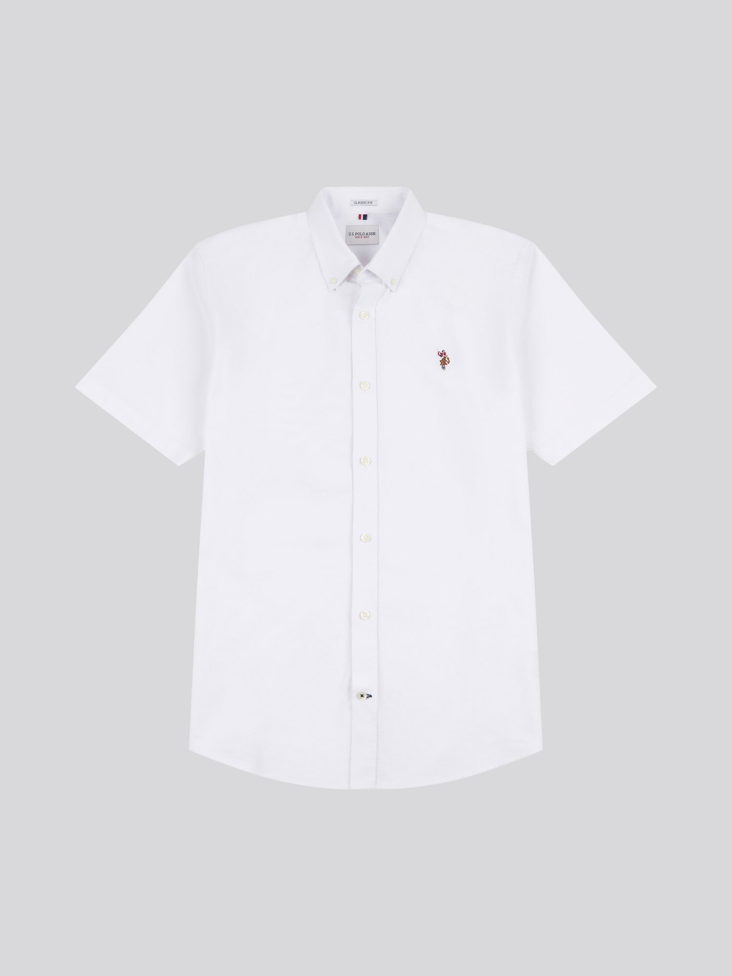 Mens  Short Sleeve Oxford Shirt Bright White