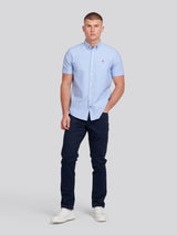 Mens  Short Sleeve Oxford Shirt Blue Yonder