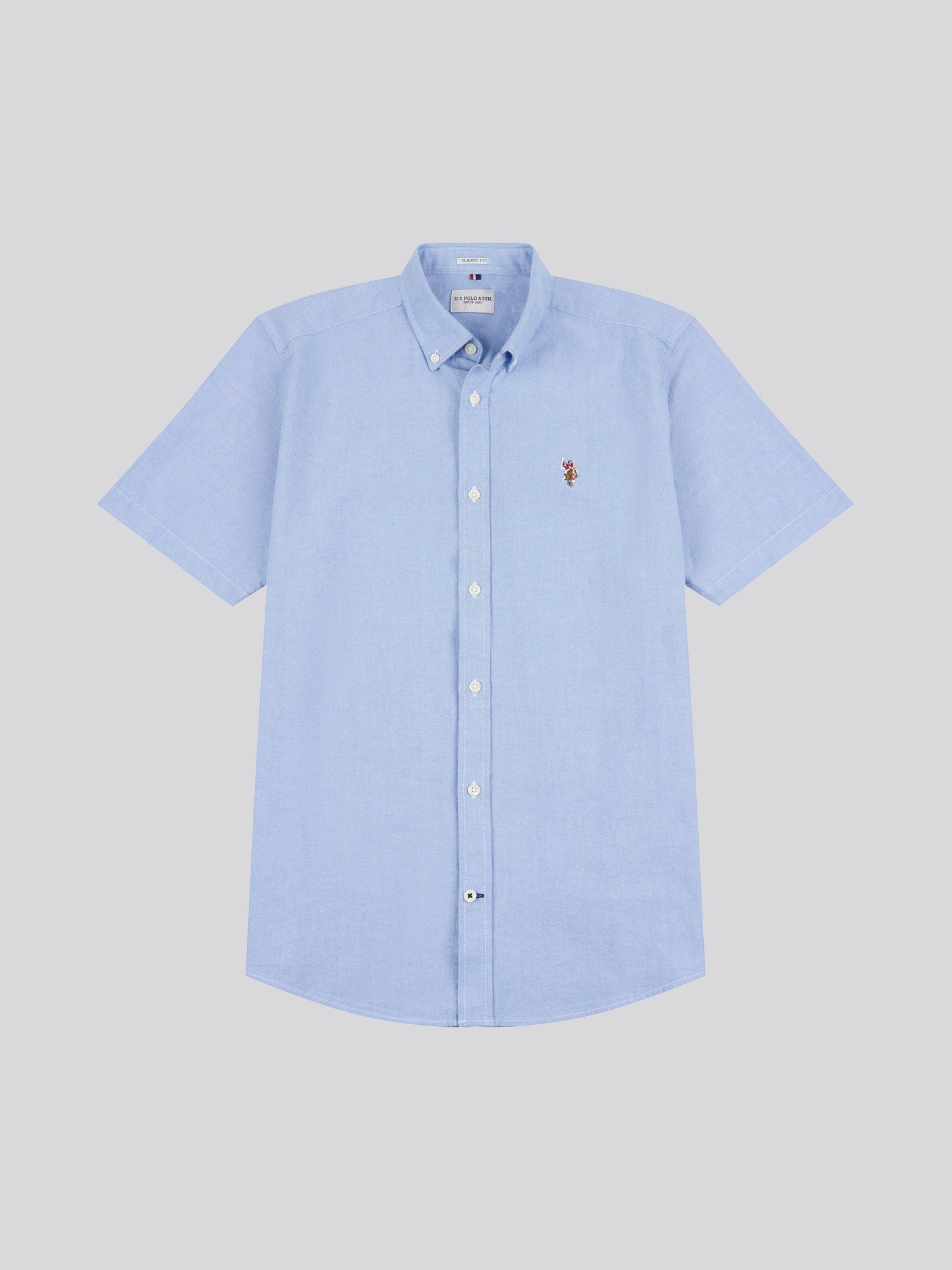 Mens  Short Sleeve Oxford Shirt Blue Yonder