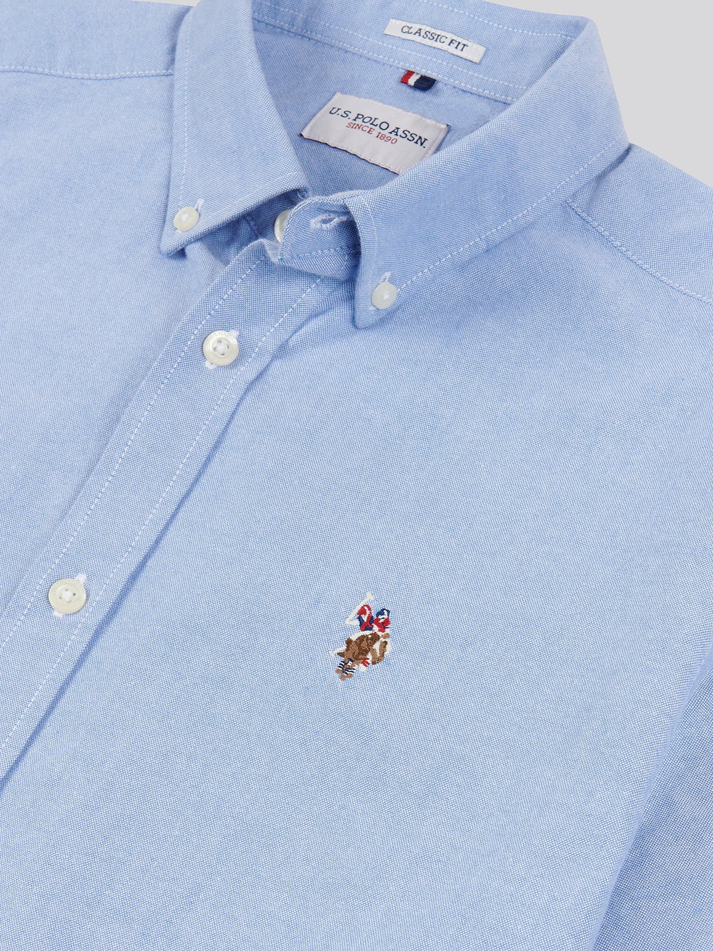Mens  Short Sleeve Oxford Shirt Blue Yonder