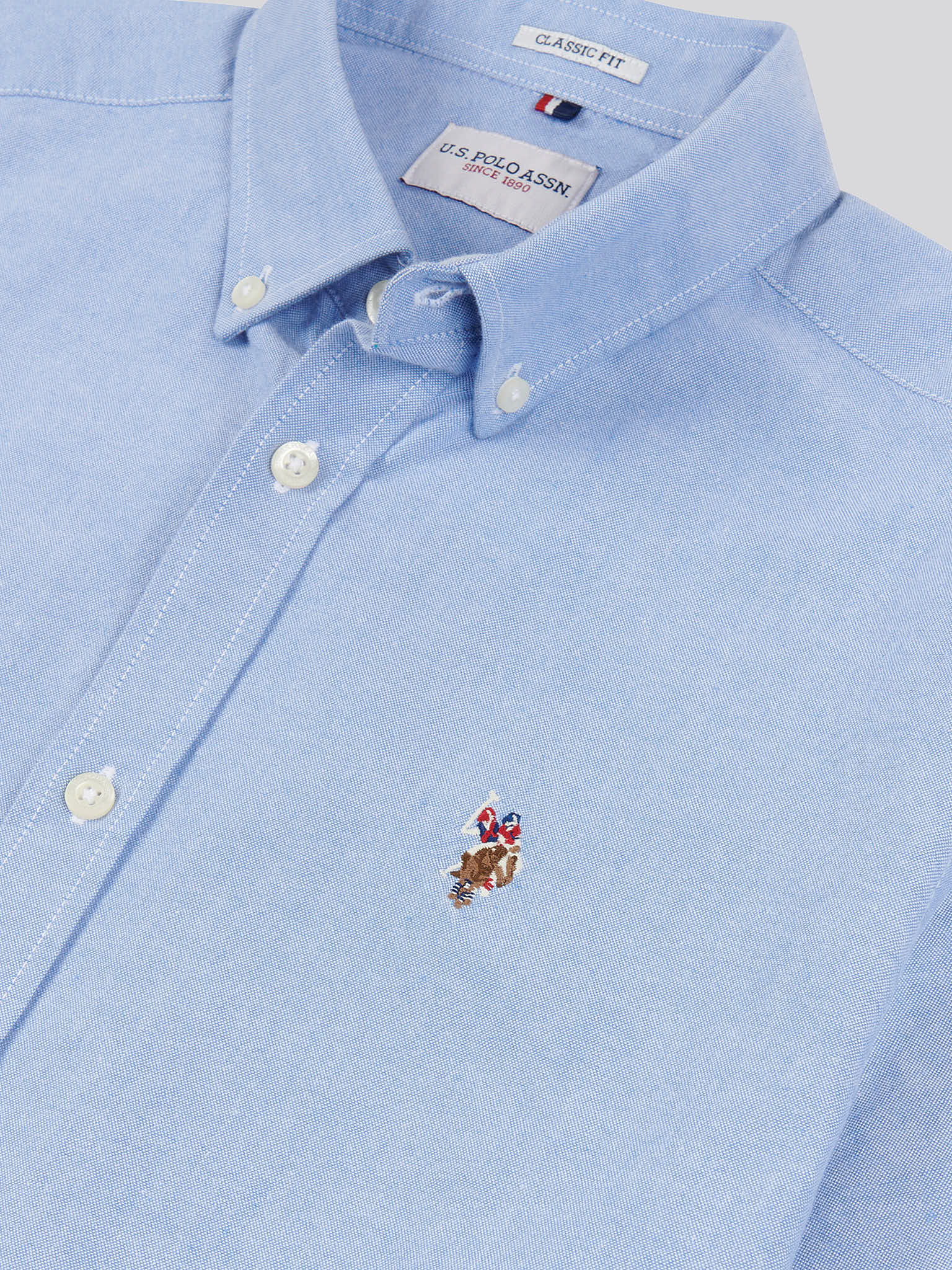 Mens  Short Sleeve Oxford Shirt Blue Yonder