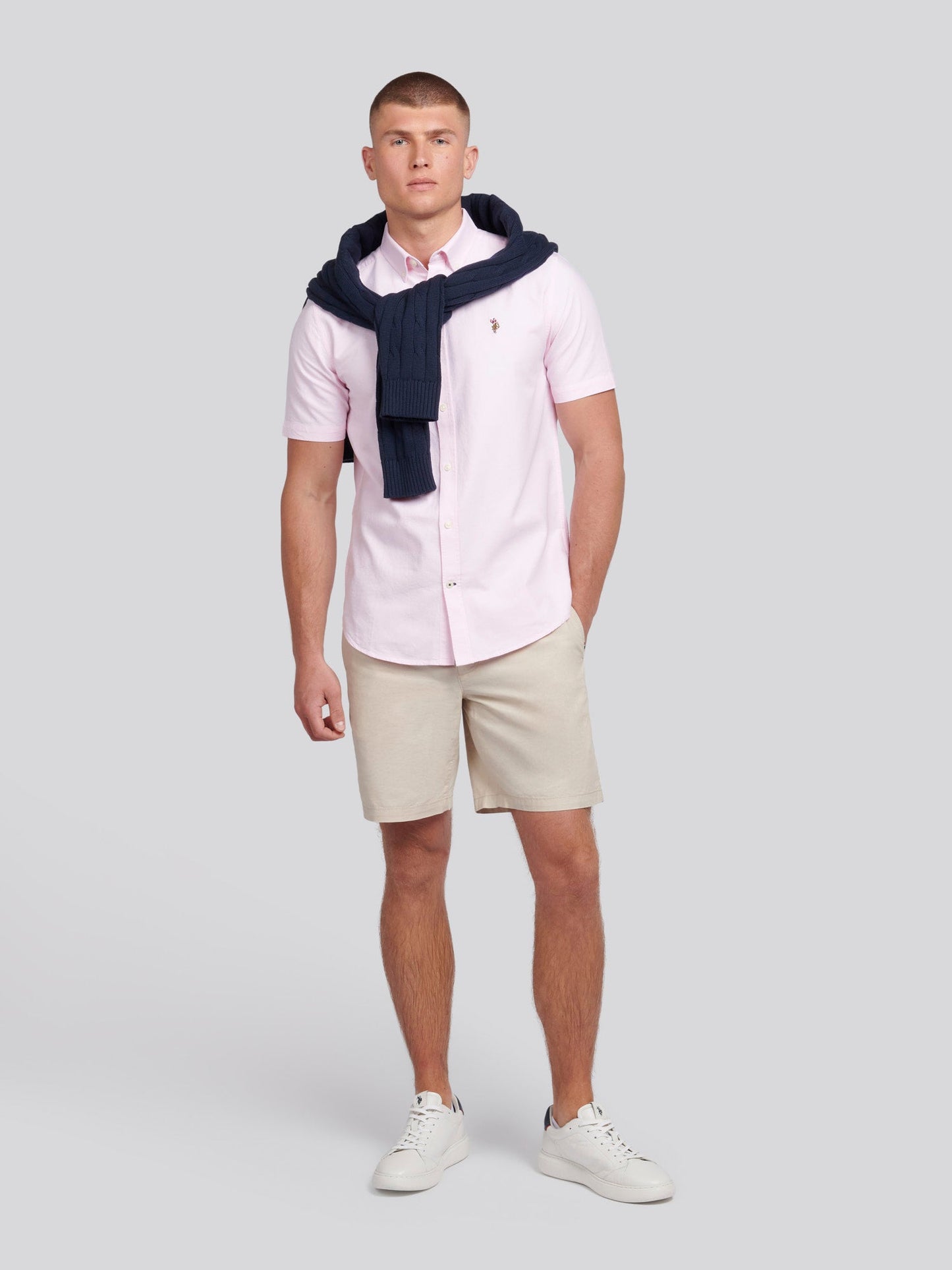 Mens  Short Sleeve Oxford Shirt Orchid Pink