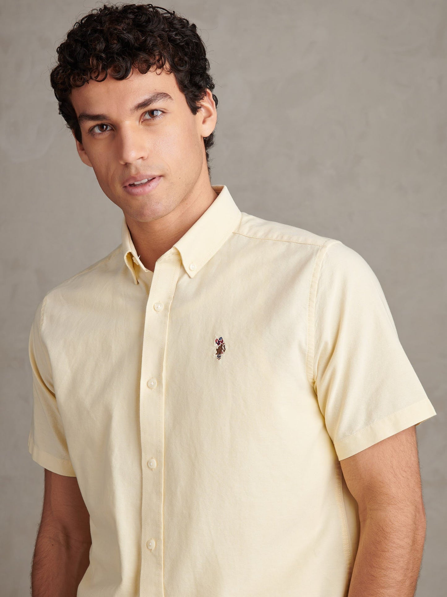 Mens  Short Sleeve Oxford Shirt French Vanilla