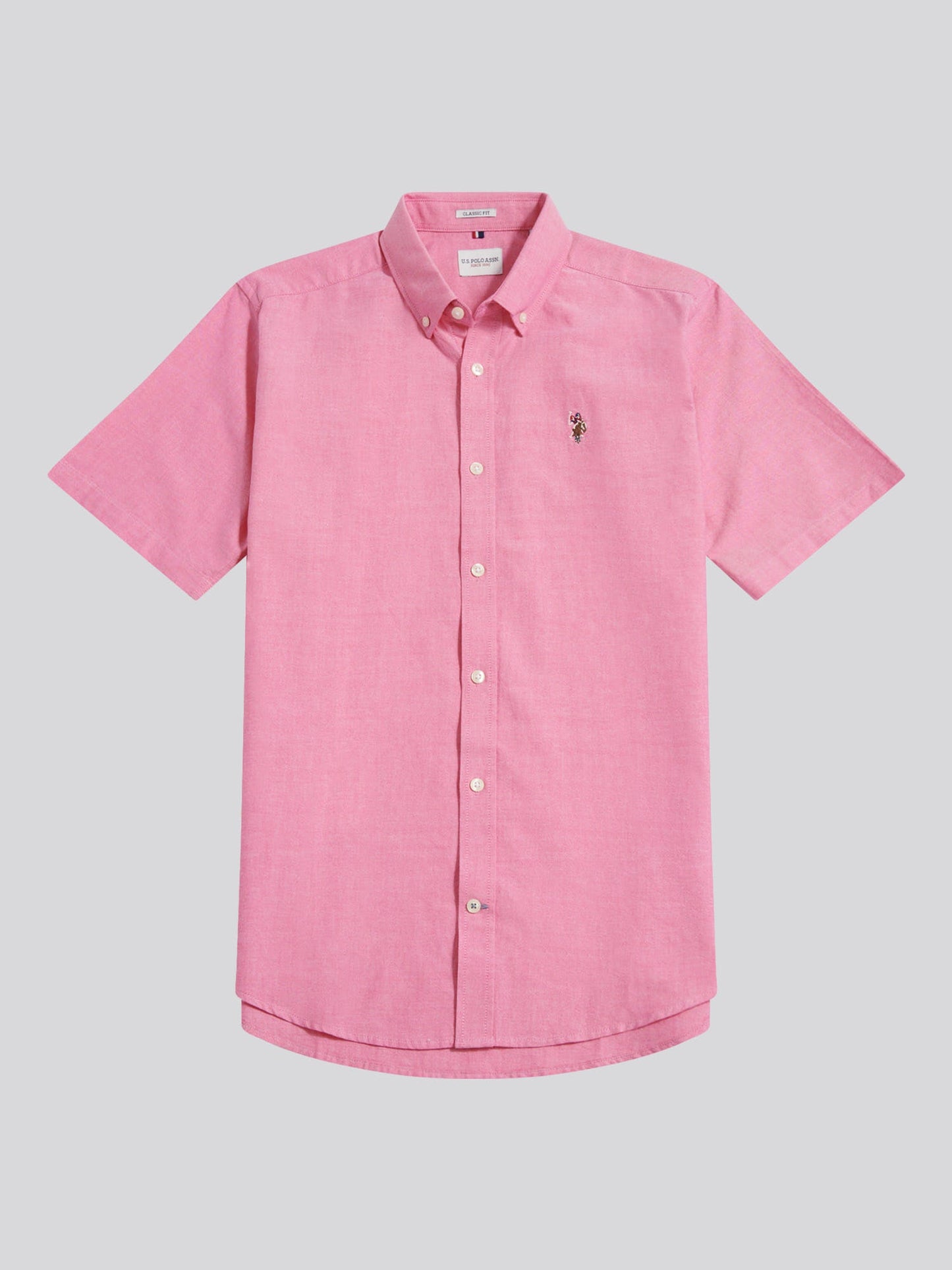 Mens  Short Sleeve Oxford Shirt Chateau Rose