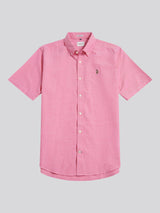 Mens  Short Sleeve Oxford Shirt Chateau Rose