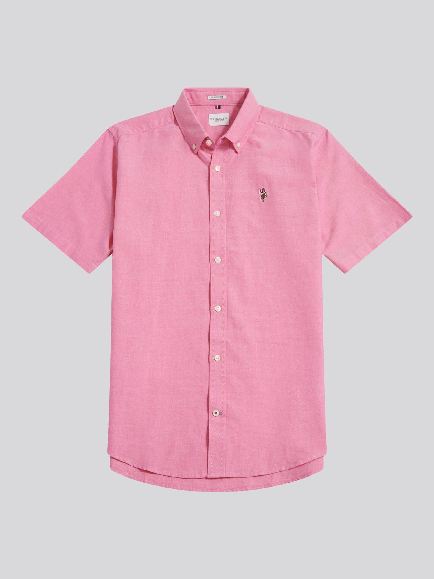 Mens  Short Sleeve Oxford Shirt Chateau Rose
