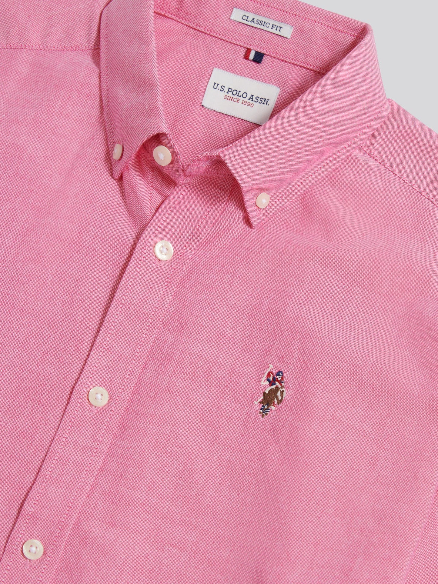 Mens  Short Sleeve Oxford Shirt Chateau Rose