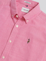 Mens  Short Sleeve Oxford Shirt Chateau Rose