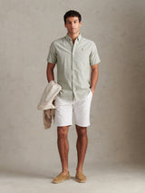 Mens  Short Sleeve Oxford Shirt Sea Spray