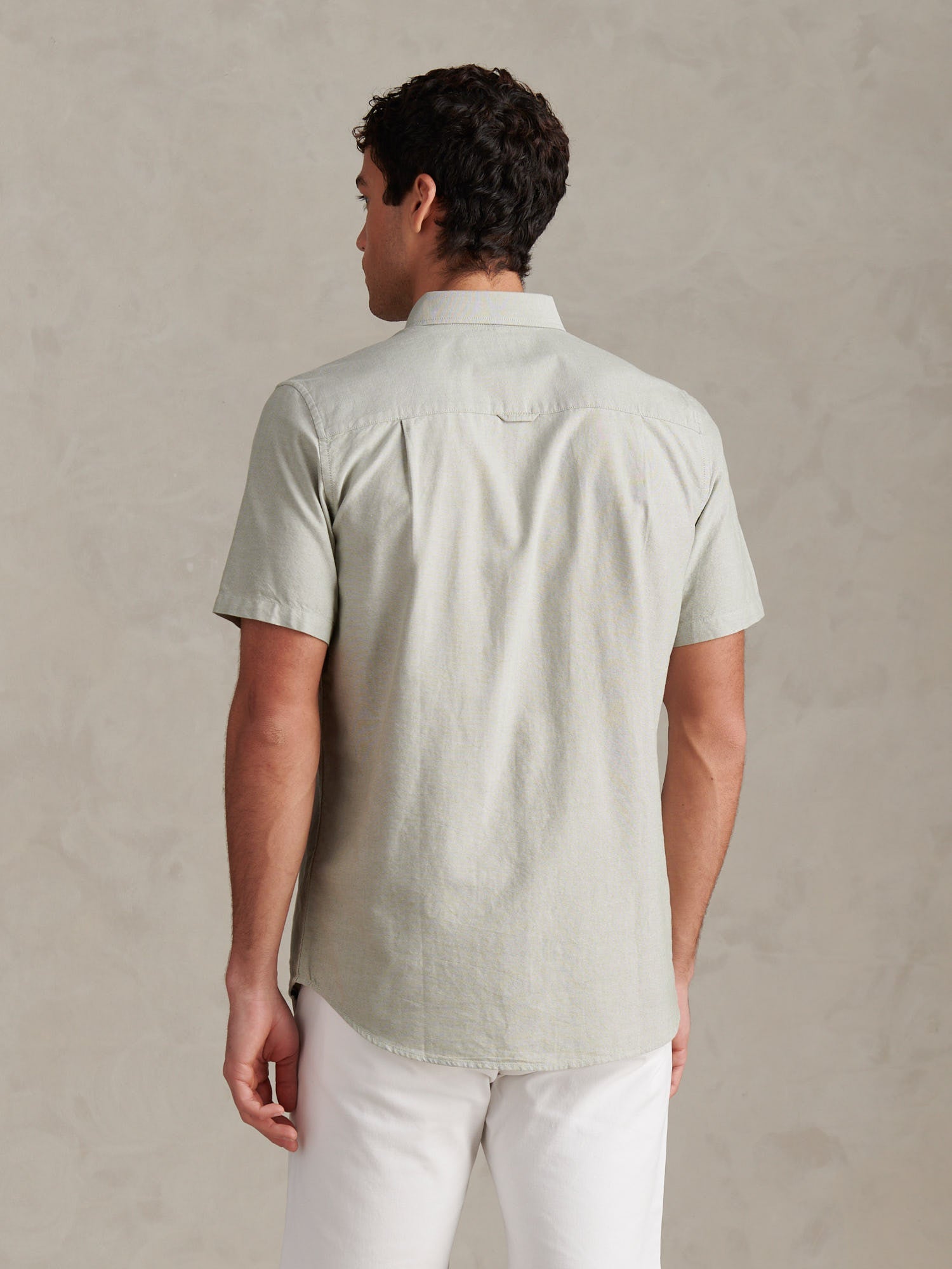 Mens  Short Sleeve Oxford Shirt Sea Spray