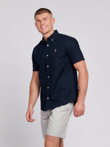 Mens  Short Sleeve Oxford Shirt Dark Sapphire Navy