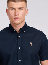 Mens  Short Sleeve Oxford Shirt Dark Sapphire Navy
