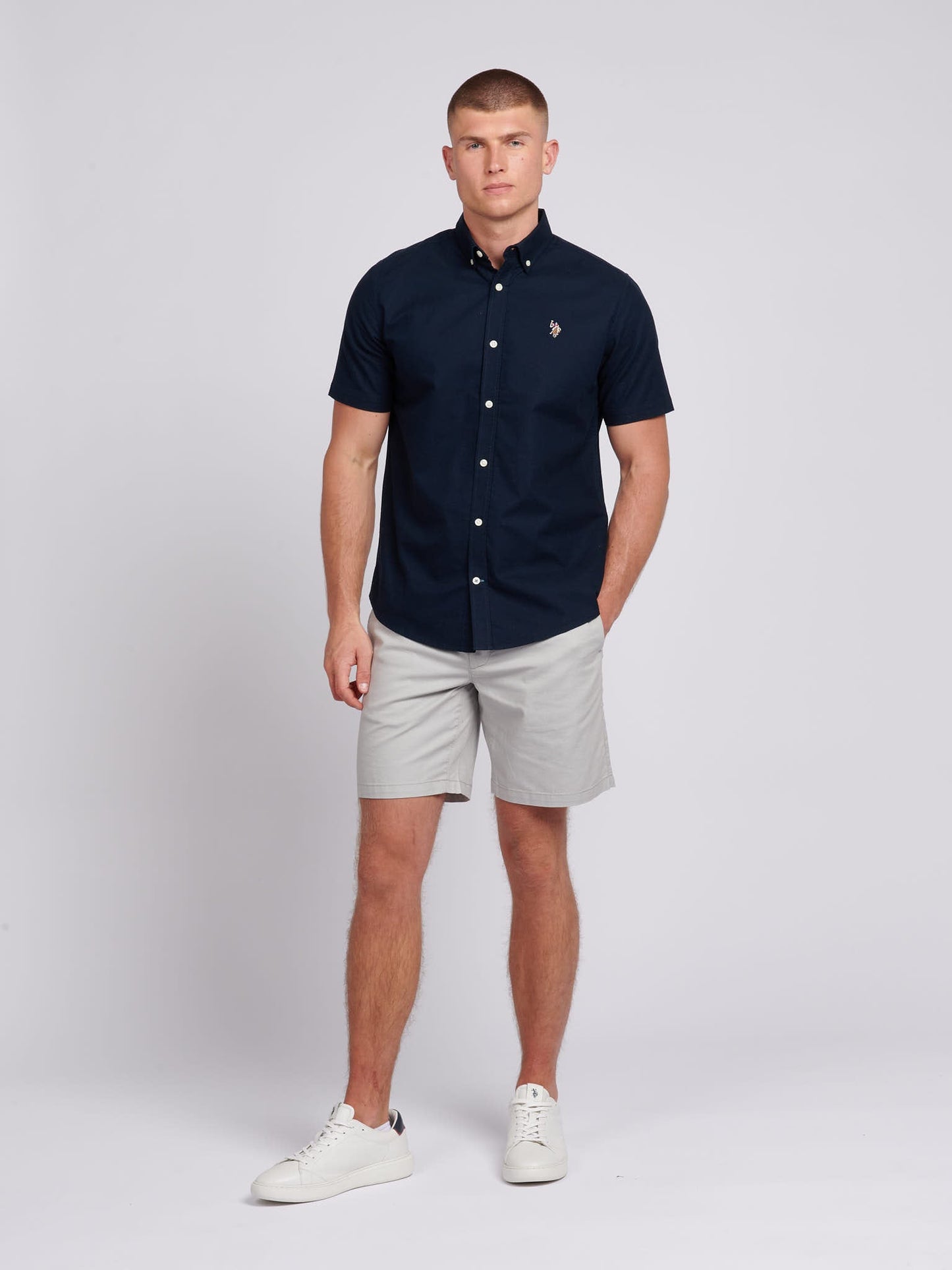 Mens  Short Sleeve Oxford Shirt Dark Sapphire Navy