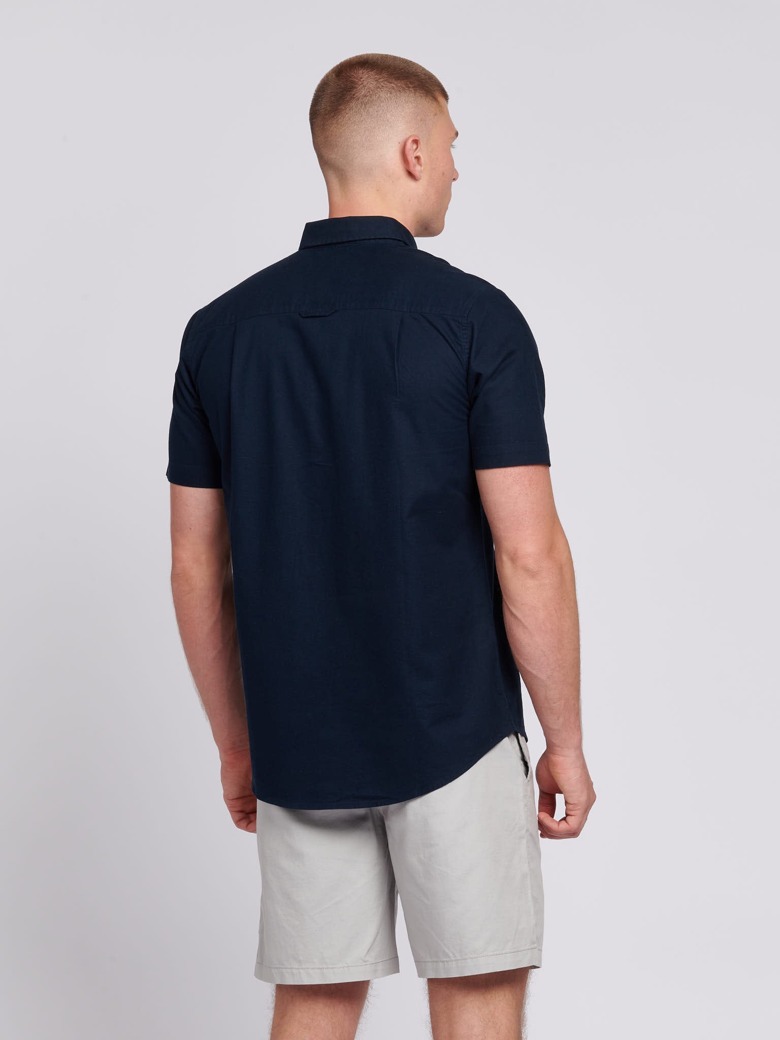 Mens  Short Sleeve Oxford Shirt Dark Sapphire Navy