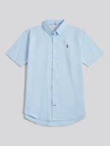 Mens  Short Sleeve Oxford Shirt Ice Blue