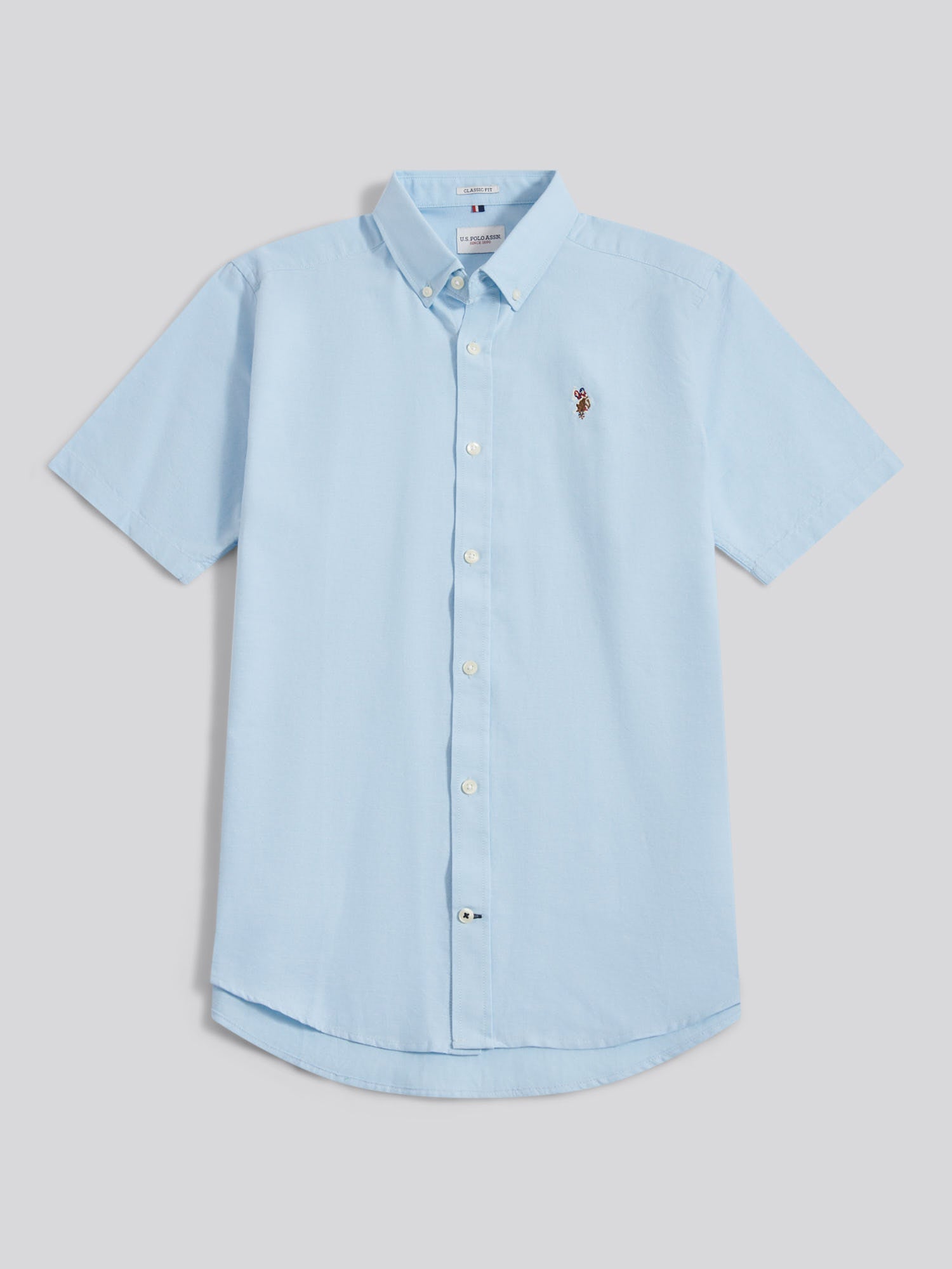 Mens  Short Sleeve Oxford Shirt Ice Blue