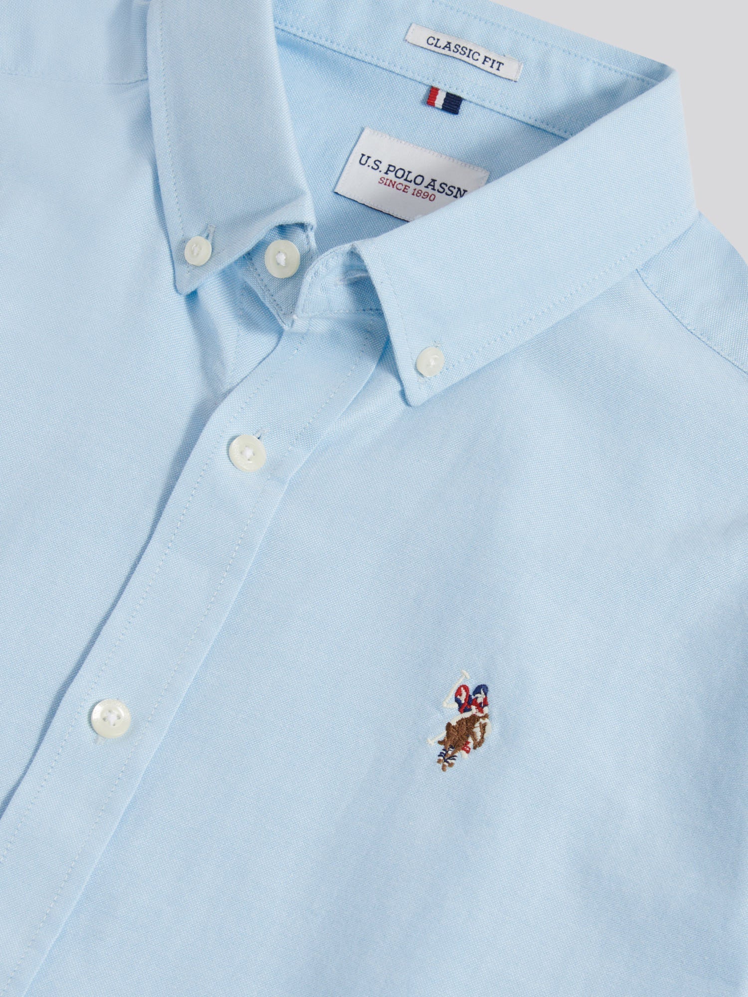 Mens  Short Sleeve Oxford Shirt Ice Blue