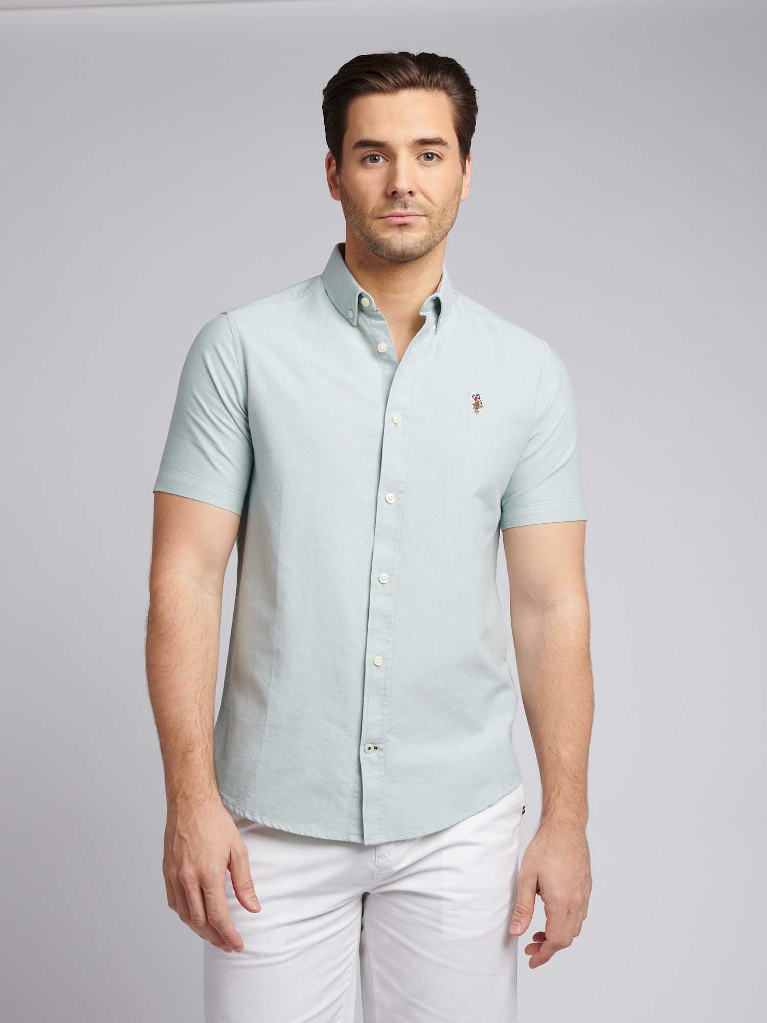 Mens  Short Sleeve Oxford Shirt Green Bay