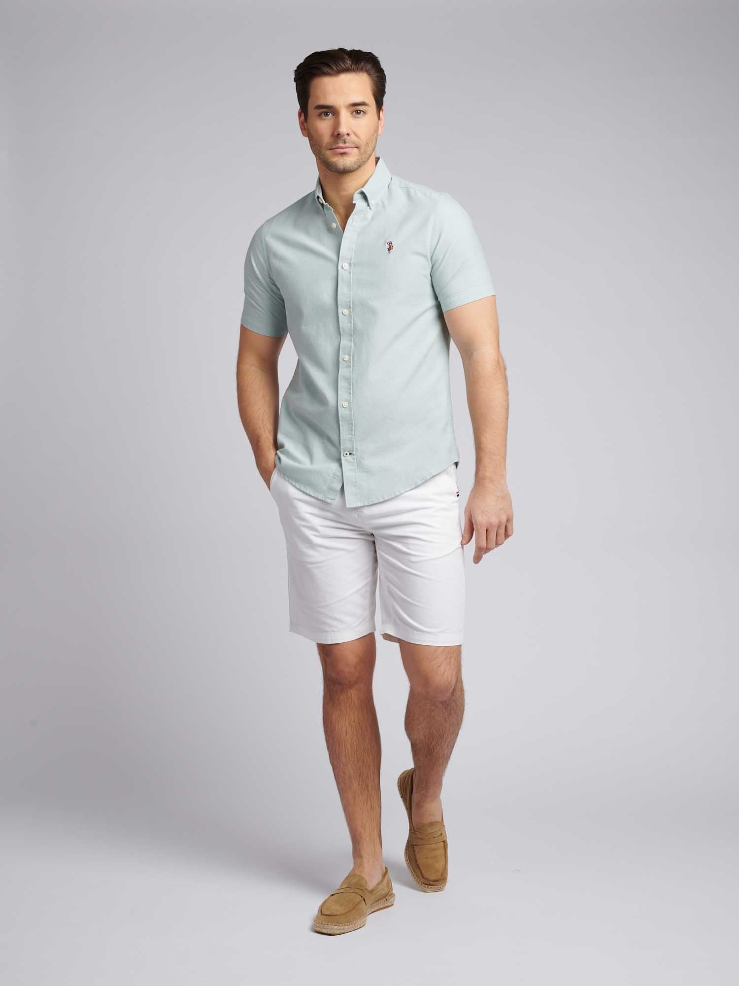 Mens  Short Sleeve Oxford Shirt Green Bay