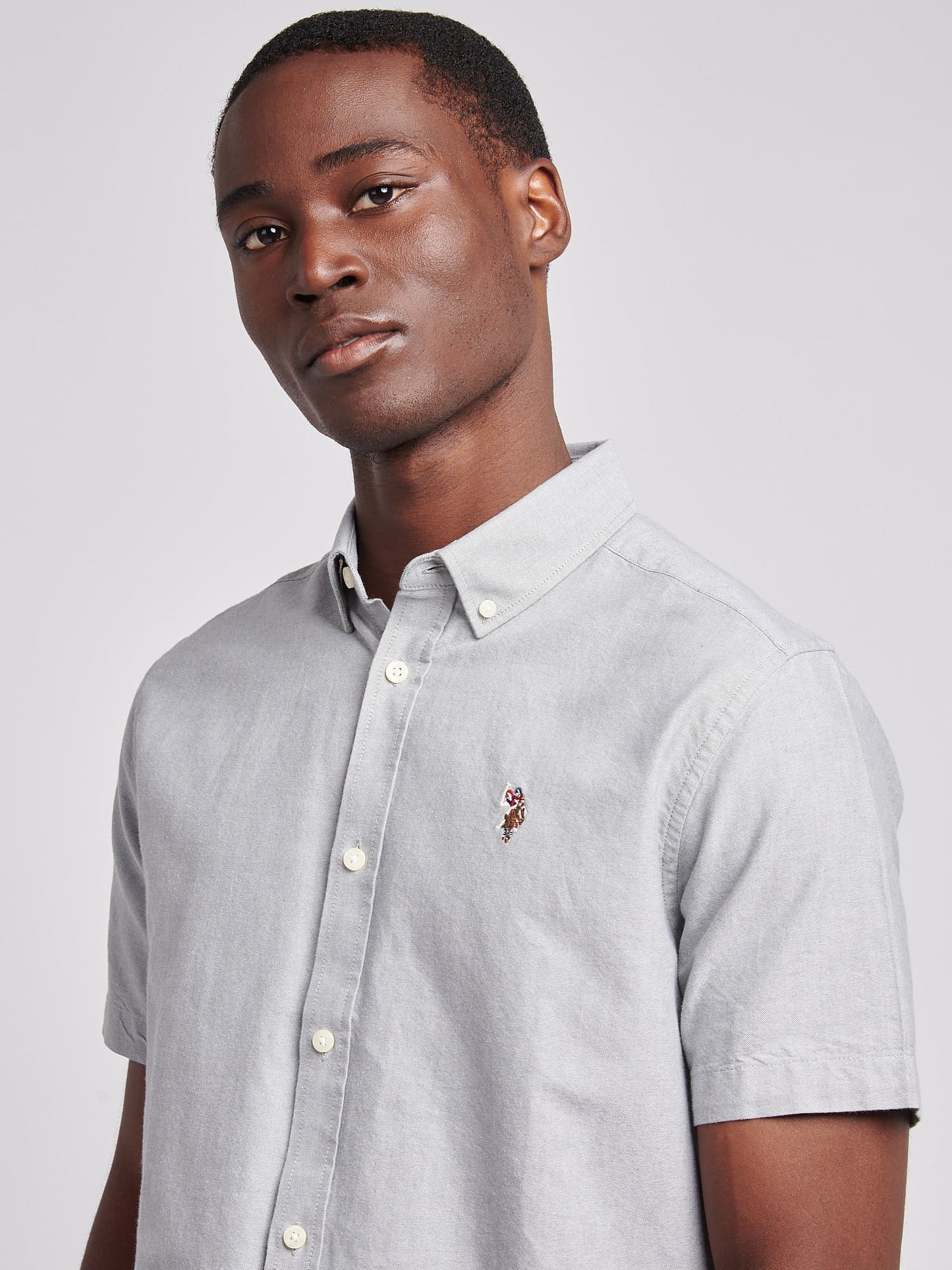 Mens  Short Sleeve Oxford Shirt Mulled Basil