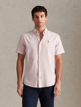 Mens  Short Sleeve Oxford Shirt Sepia Rose