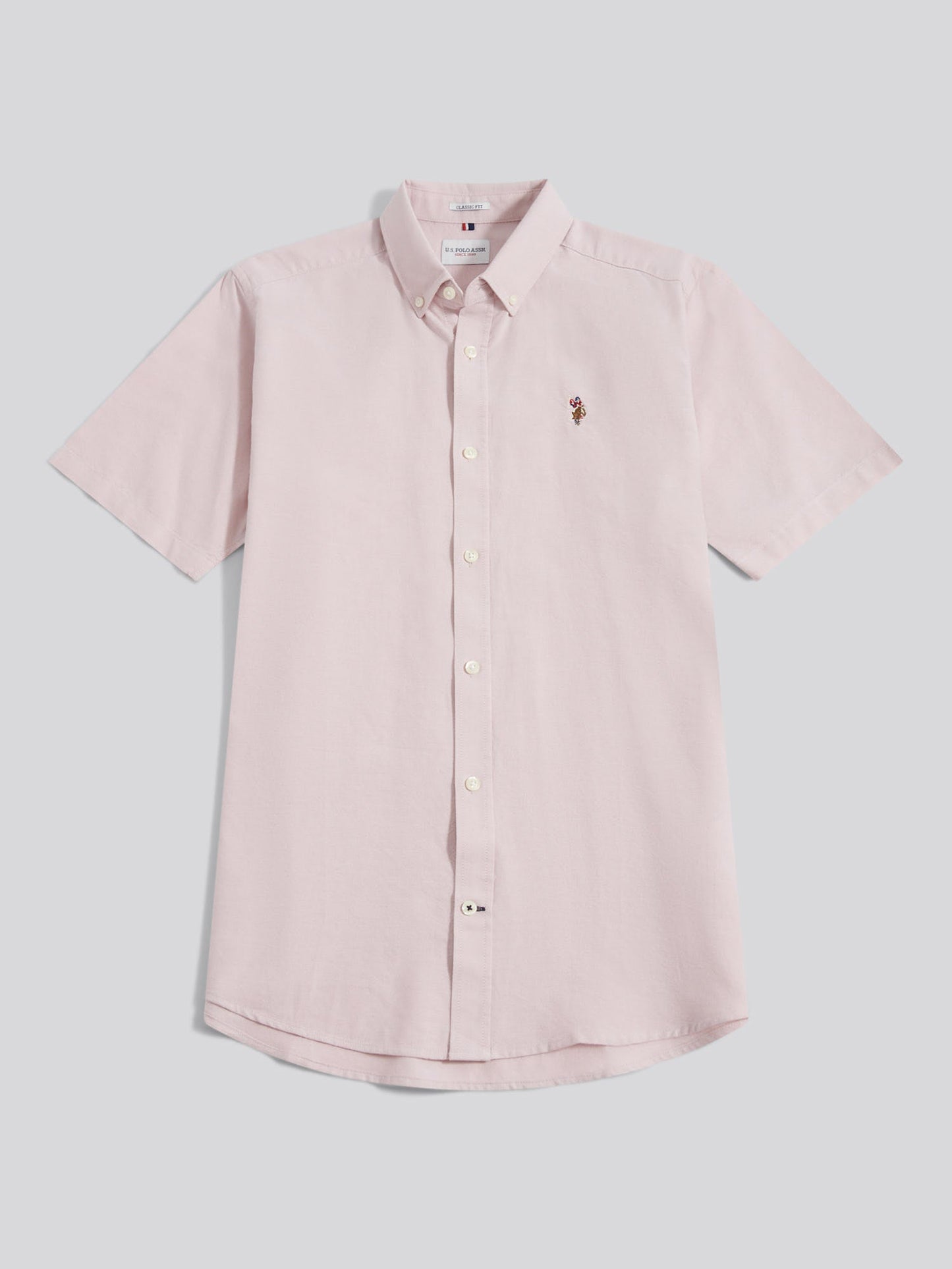 Mens  Short Sleeve Oxford Shirt Sepia Rose