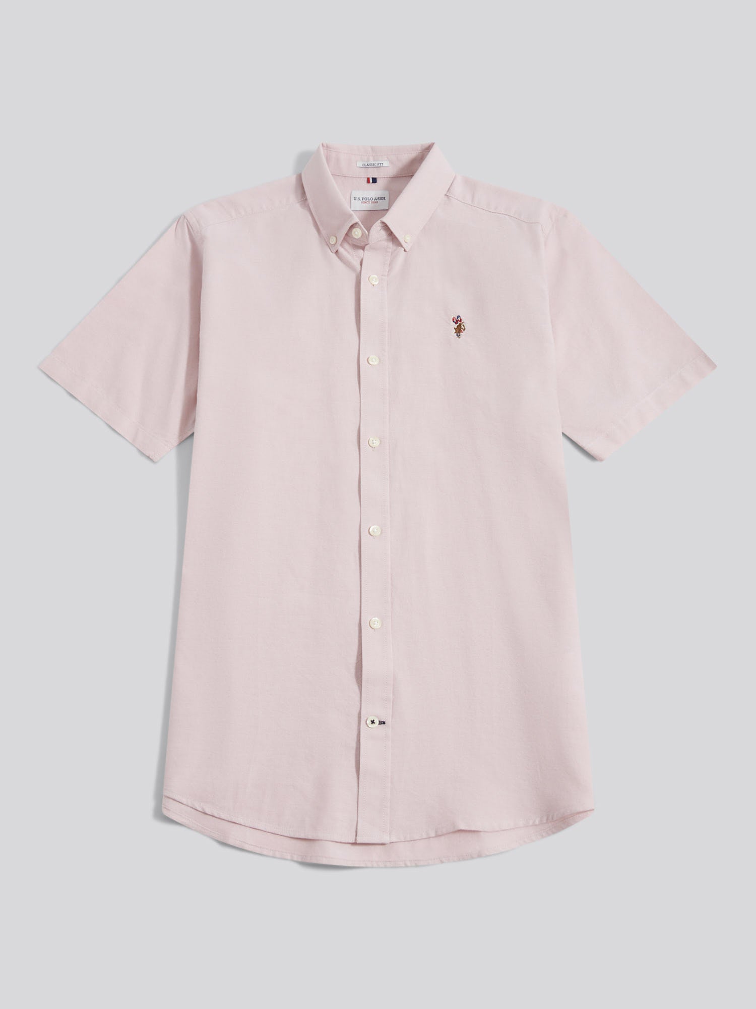 Mens  Short Sleeve Oxford Shirt Sepia Rose
