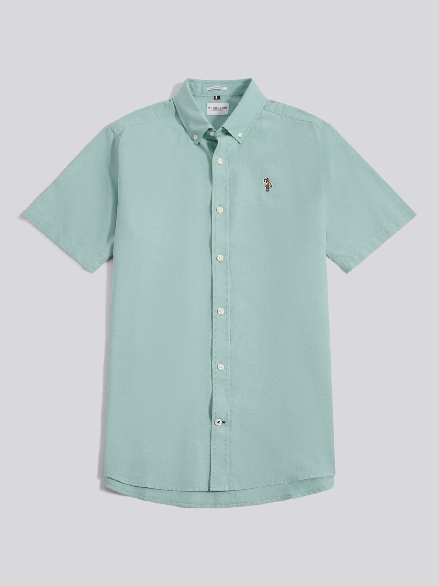 Mens  Short Sleeve Oxford Shirt Aquifer