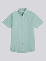 Mens  Short Sleeve Oxford Shirt Aquifer