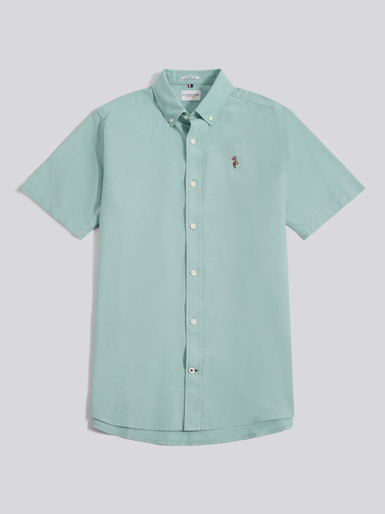 Mens  Short Sleeve Oxford Shirt Aquifer